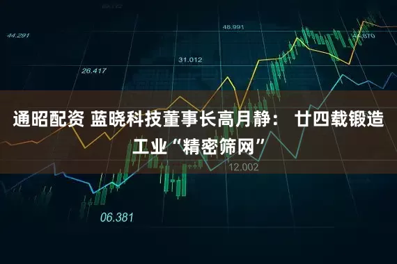 通昭配资 蓝晓科技董事长高月静： 廿四载锻造工业“精密筛网”
