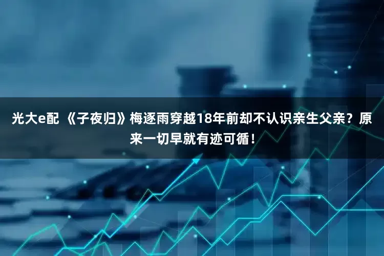 光大e配 《子夜归》梅逐雨穿越18年前却不认识亲生父亲？原来一切早就有迹可循！