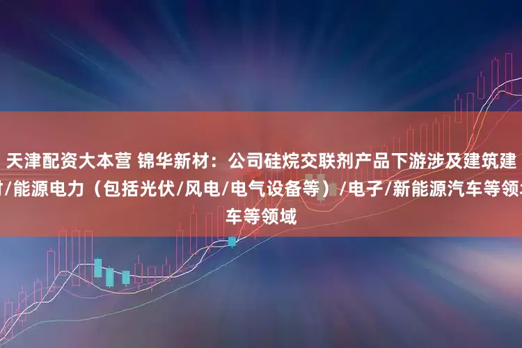 天津配资大本营 锦华新材：公司硅烷交联剂产品下游涉及建筑建材/能源电力（包括光伏/风电/电气设备等）/电子/新能源汽车等领域